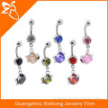 surgical steel belly piercing jewelry, wholesale belly piercing, fashion flower shapes crystal belly ring
